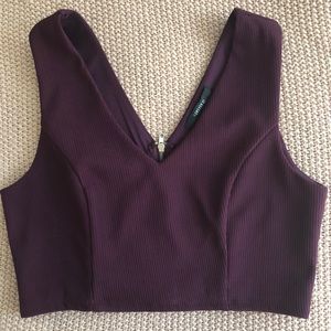 NWOT dark purple crop top